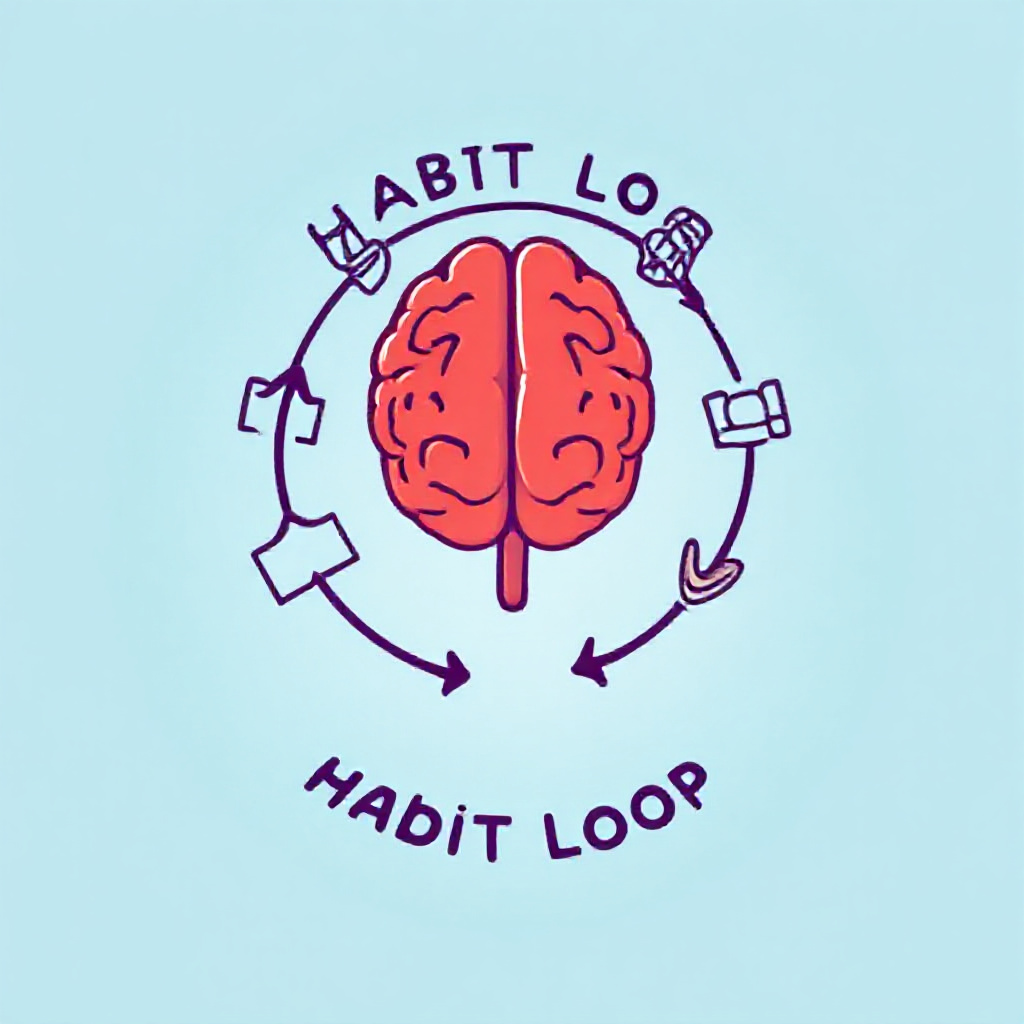 Illustration of brain and habit loop