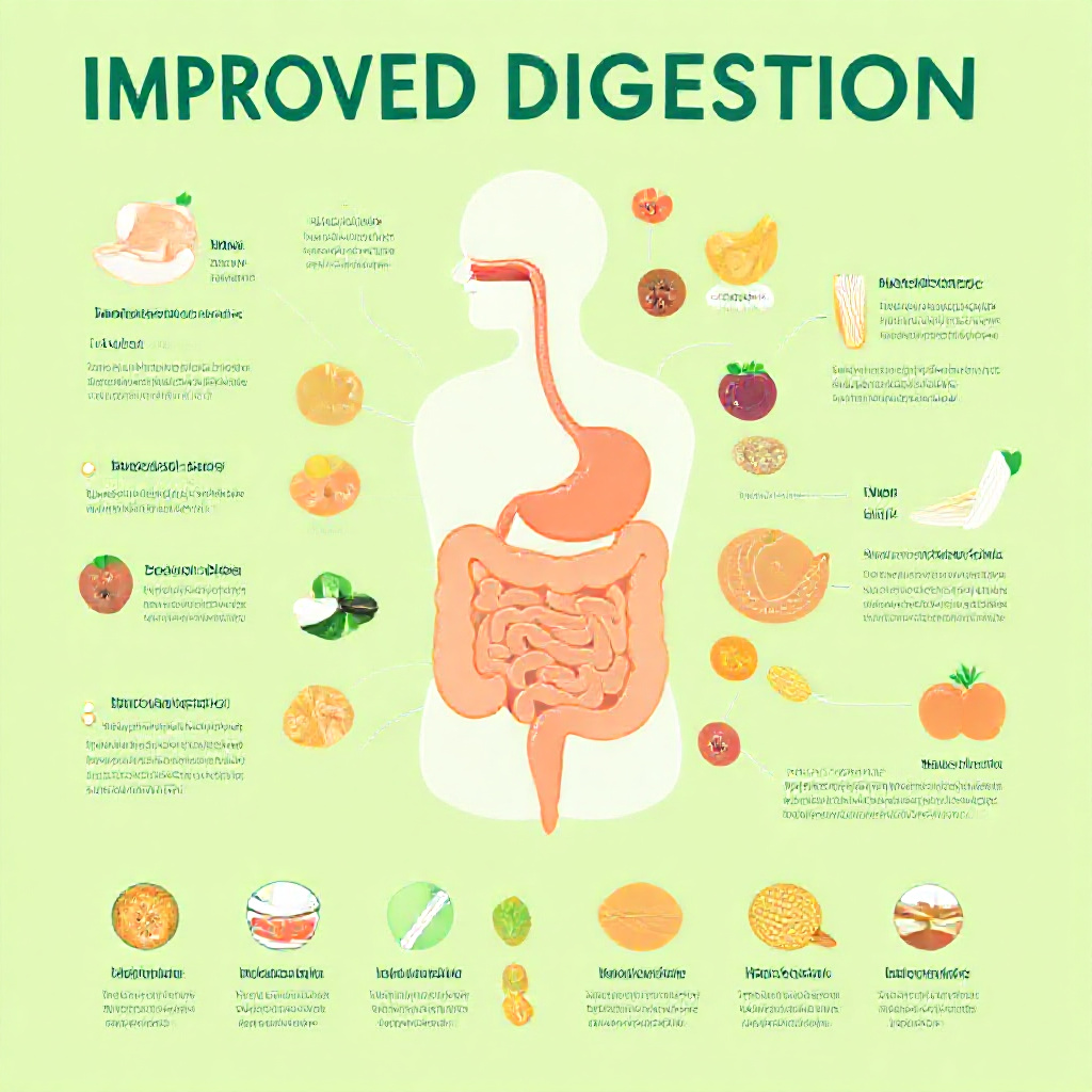 An illustration showing the digestive benefits of mindful eating