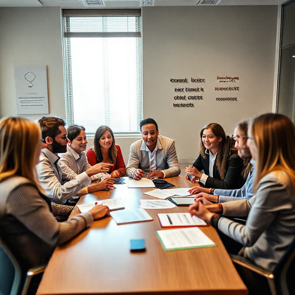 Team meeting in a modern office
