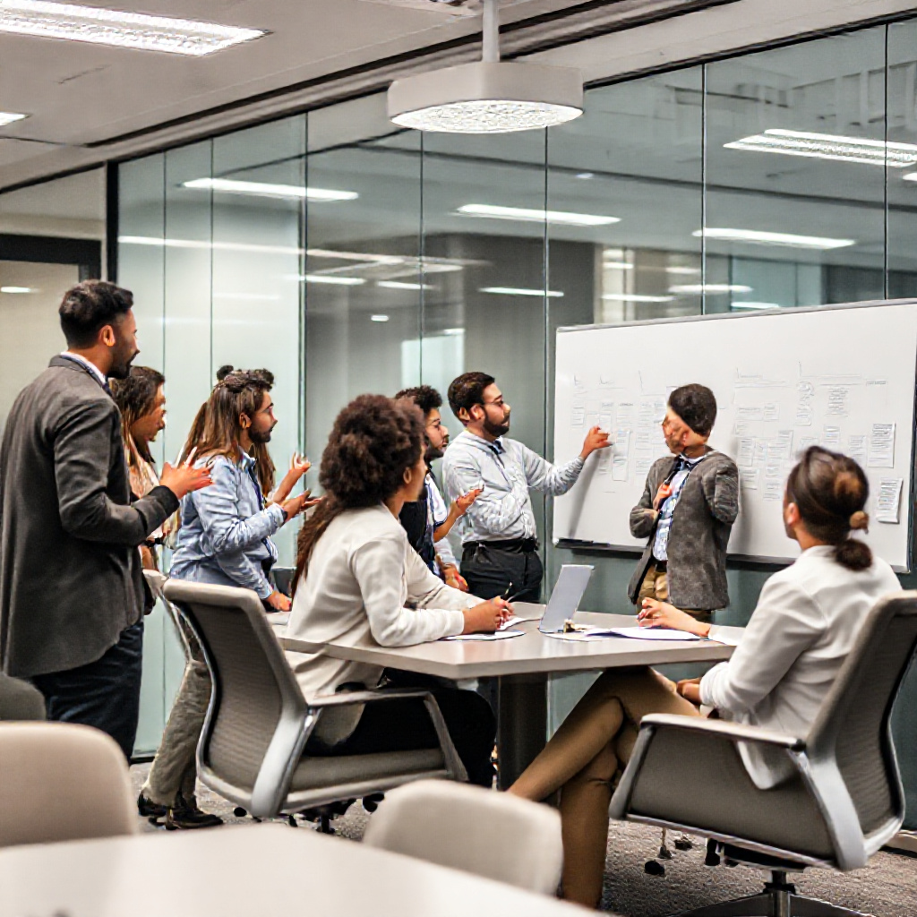 Our team working in a collaborative and welcoming office space