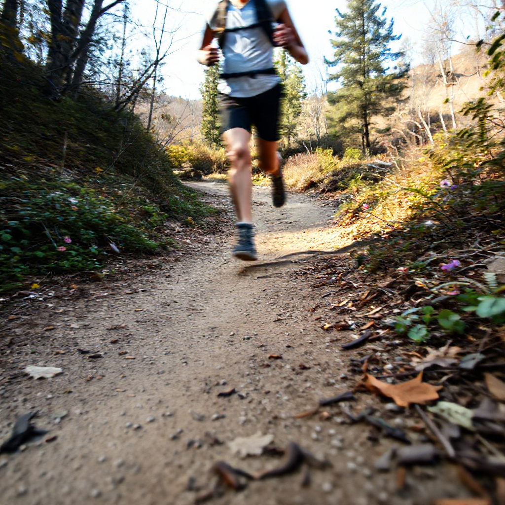 Person running on a scenic nature trail