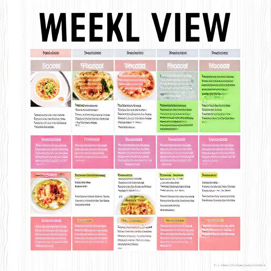 Weekly meal plan template screenshot