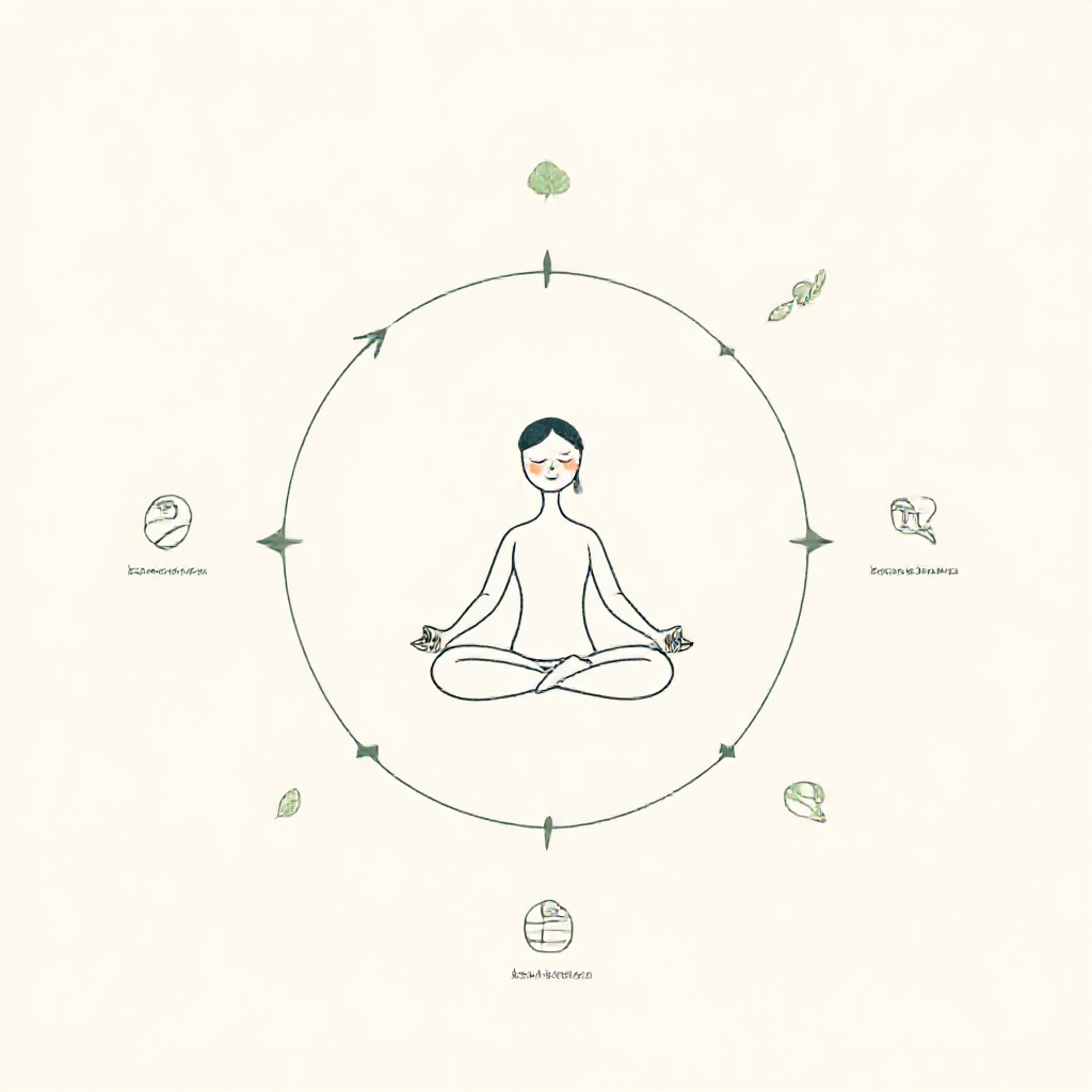 Illustration showing the mindfulness process
