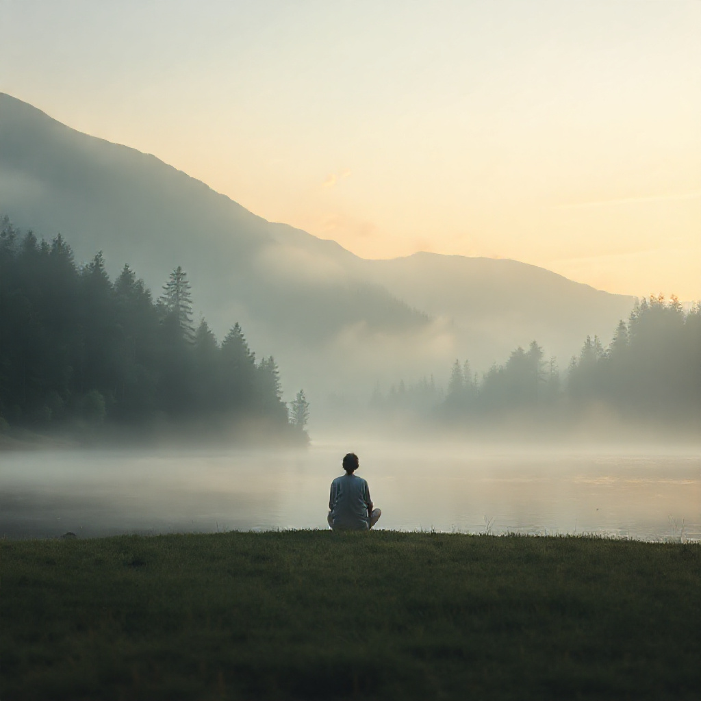 A peaceful meditation moment in nature