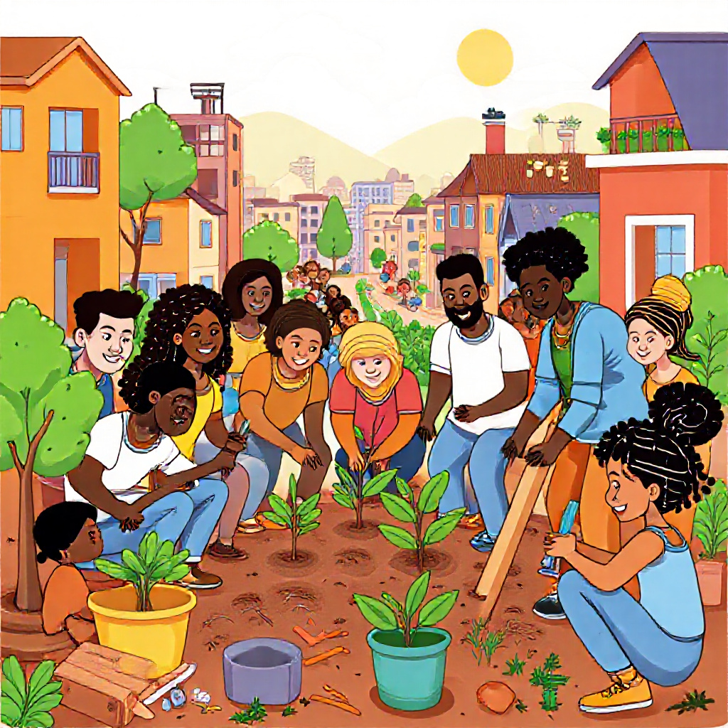 Diverse individuals working towards goals