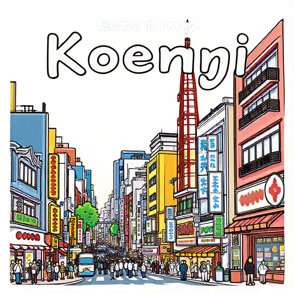 Koenji Landmarks Illustration