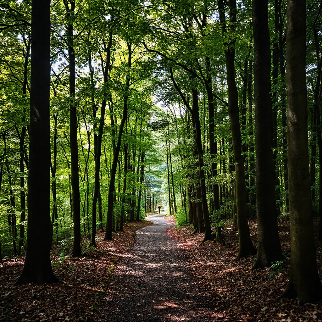 Tranquil forest path leading to Meiji Jingu
