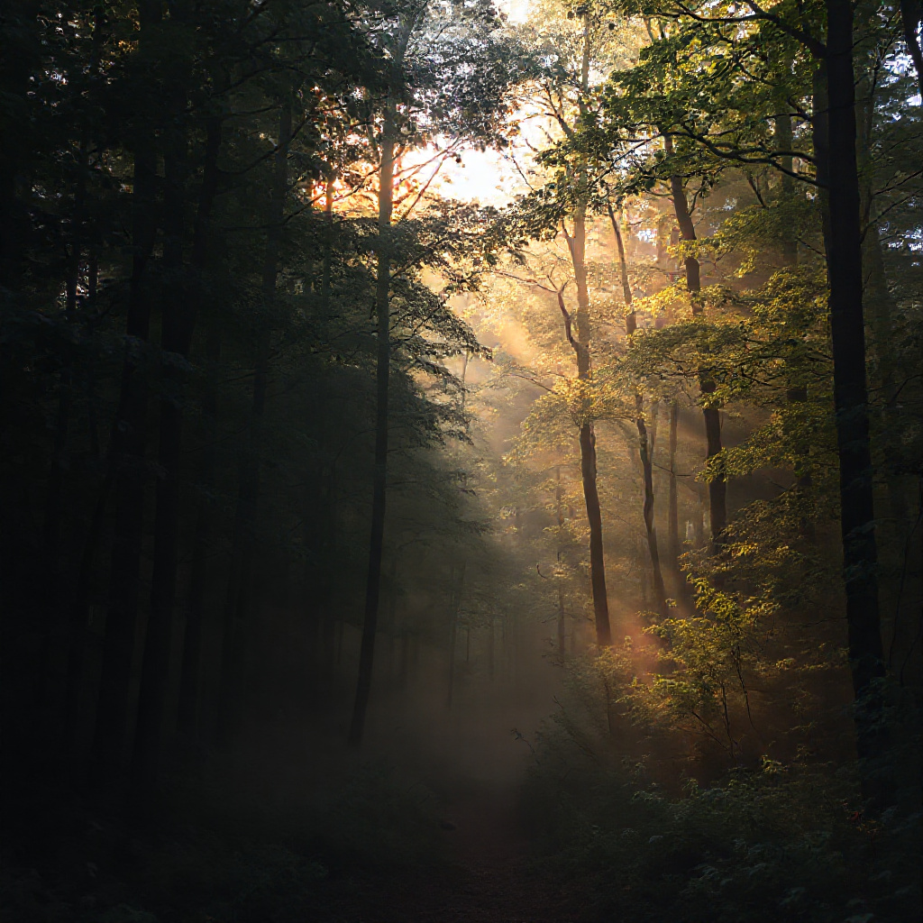 Forest at sunrise