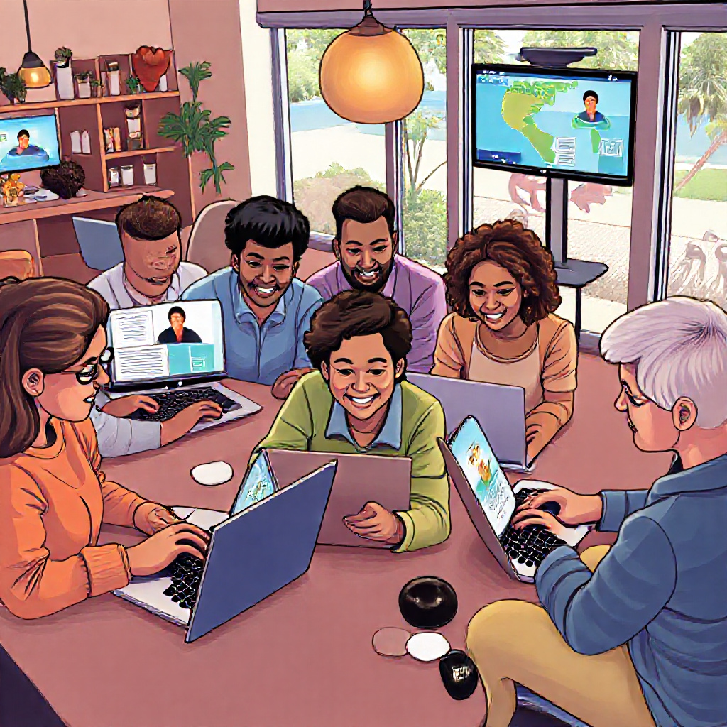 Team working remotely