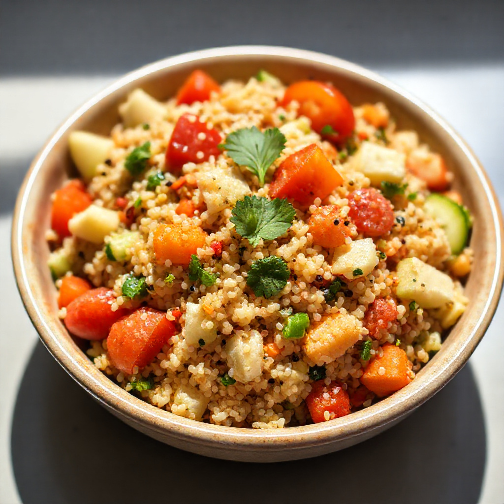 Quinoa Salad with cherry tomatoes and herbs
