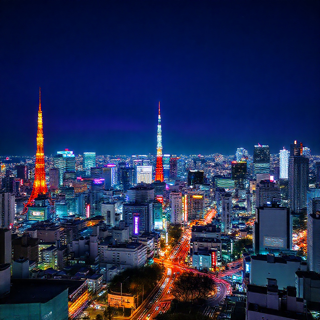 Tokyo Skyscraper Night View