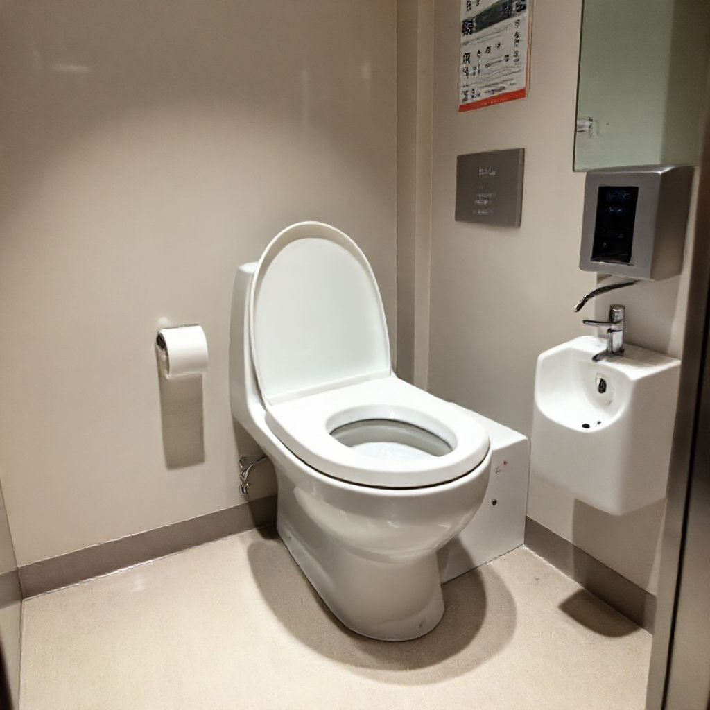 Public toilet in Tokyo with hand wash station